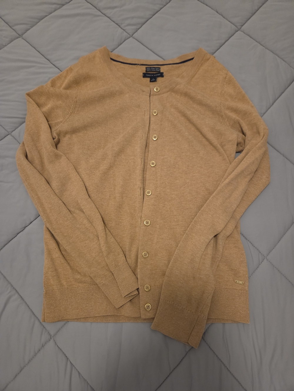 Tommy Hilfiger Women's Camel Button-Up Cardigan